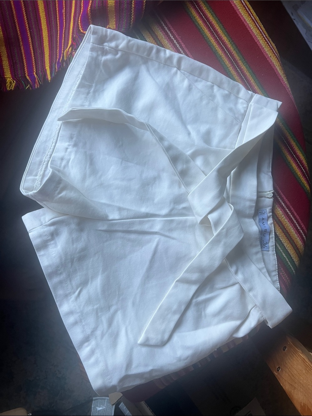 Amisu White Tie-Waist Shorts size 6/EU 36